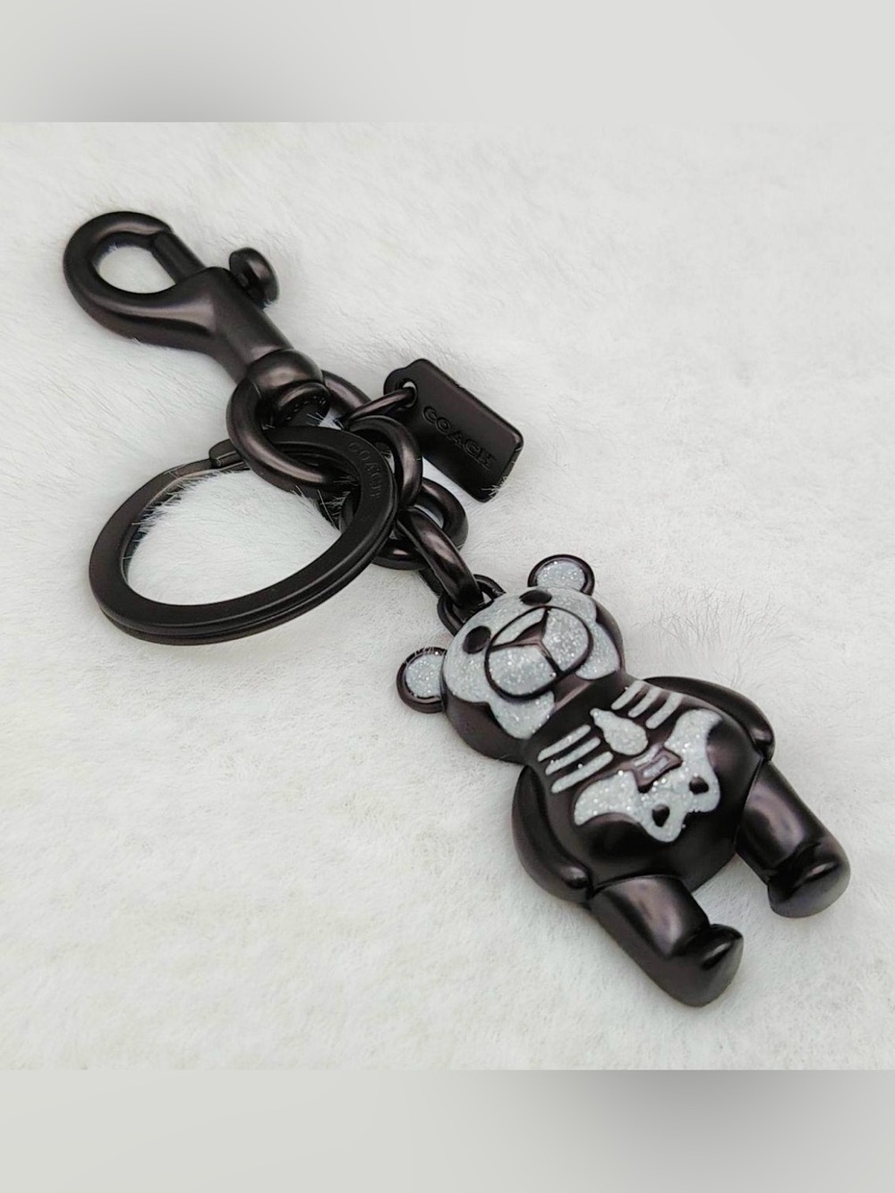 Coach Black Bear Skeleton Bag Charm and keychain EUC